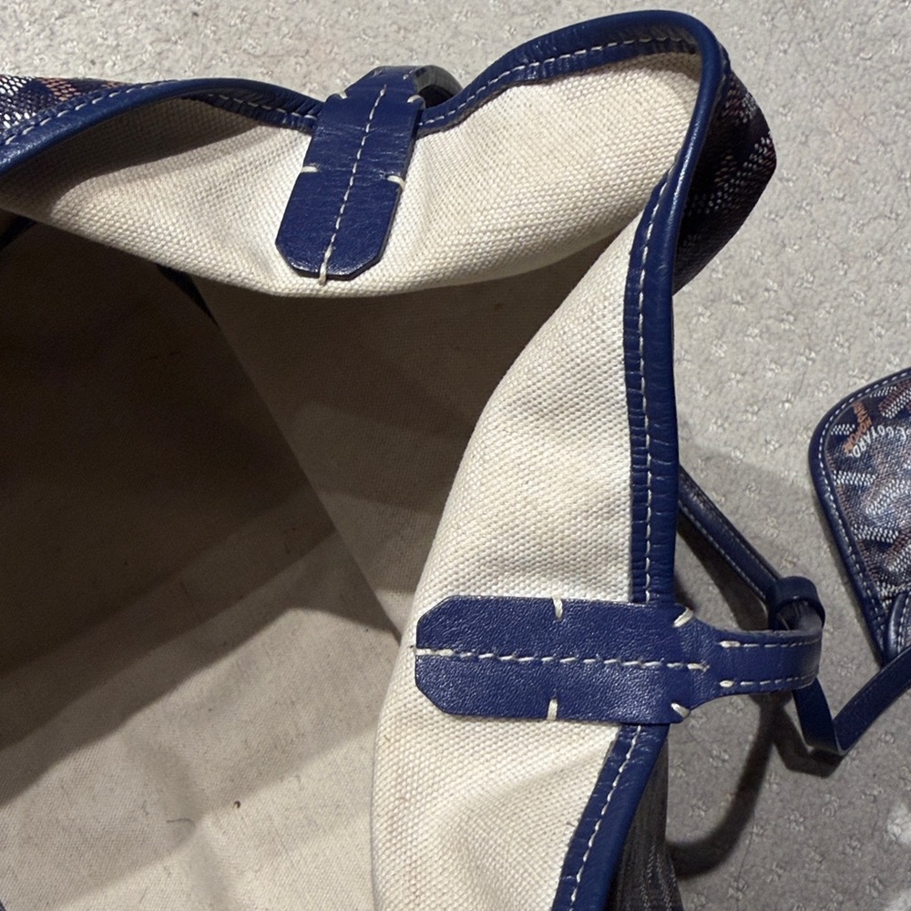 Goyard Saint Louis GM Blue and White Tote Bag - Picture 10 of 12